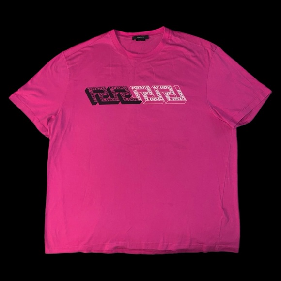Versace Le Greca Print Pink T-Shirt